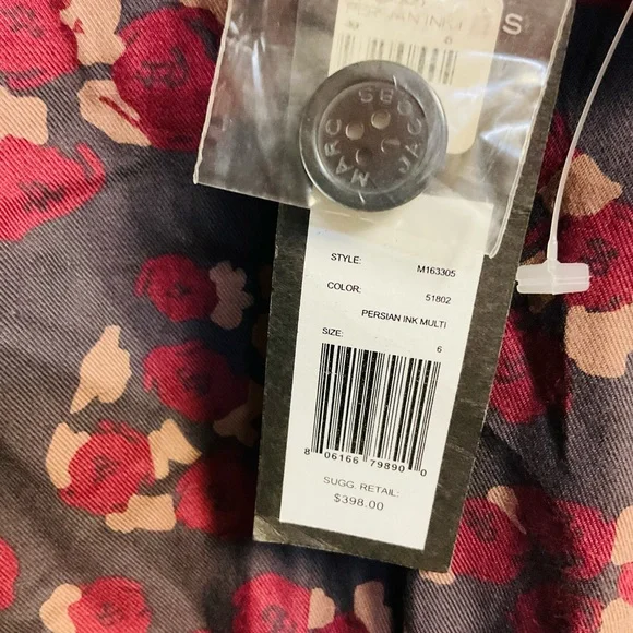 NEW Vintaje. Marc By Marc Jacobs Burgundy Floral Mini Dress - Picture 4 of 11